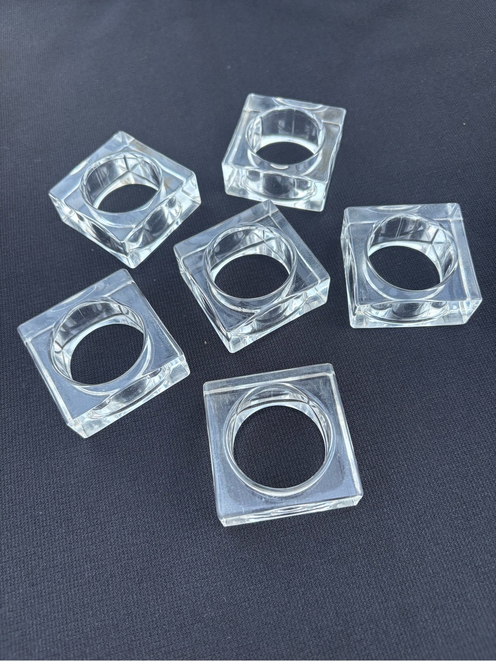 Set of 6 Clear Acrylic Lucite-Style Napkin Rings – Hollywood Regency - MCM